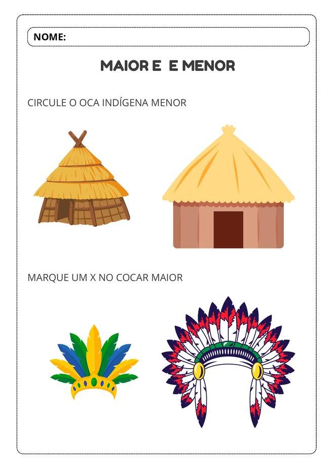 Atividades dia dos povos indigenas infantil para imprimir para alfabetização página 1